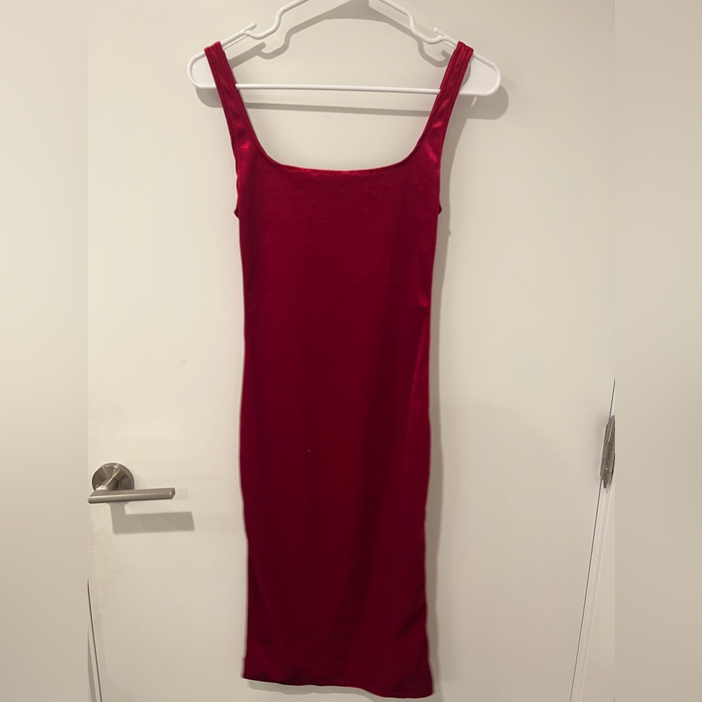 Red Bodycon Midi Dress